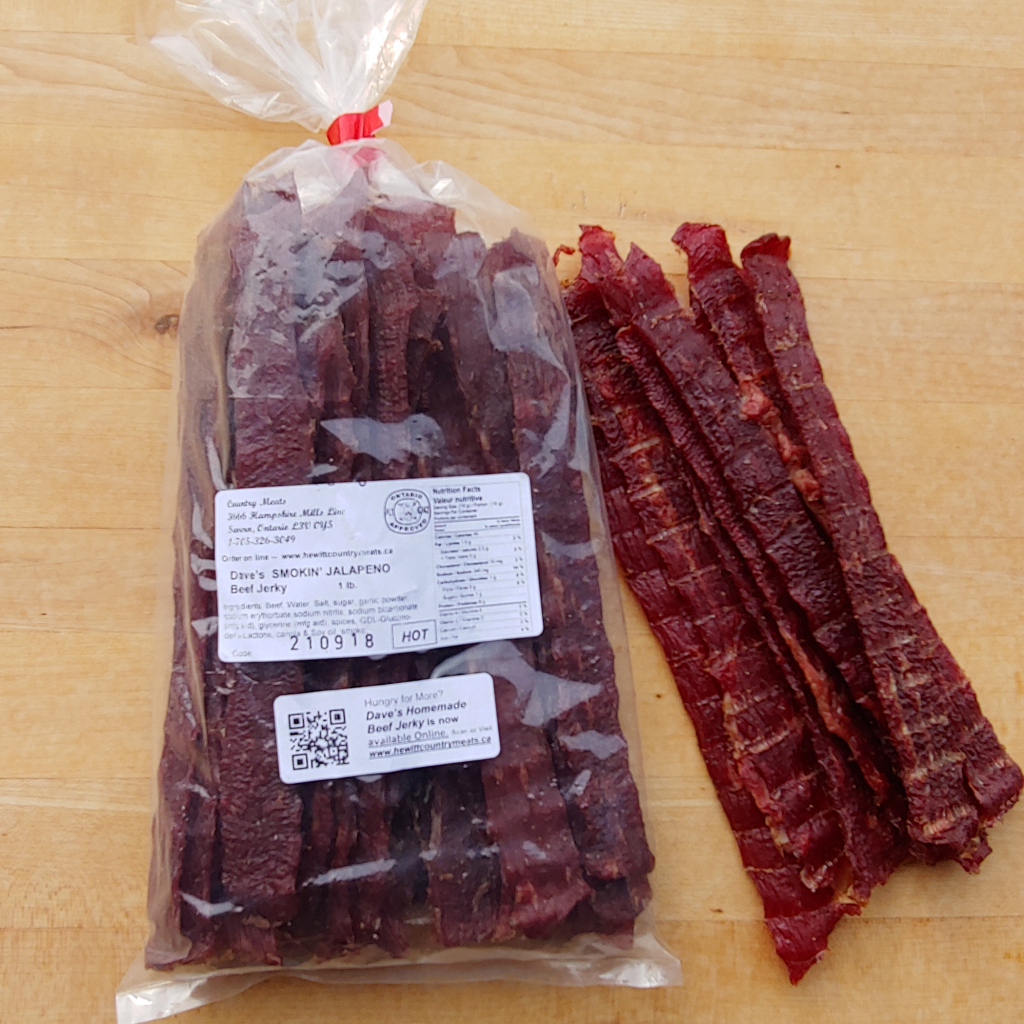 Dave’s Homemade Beef Jerky Smokin’ Jalapeno Hewitt Country Meats & Snowblowing